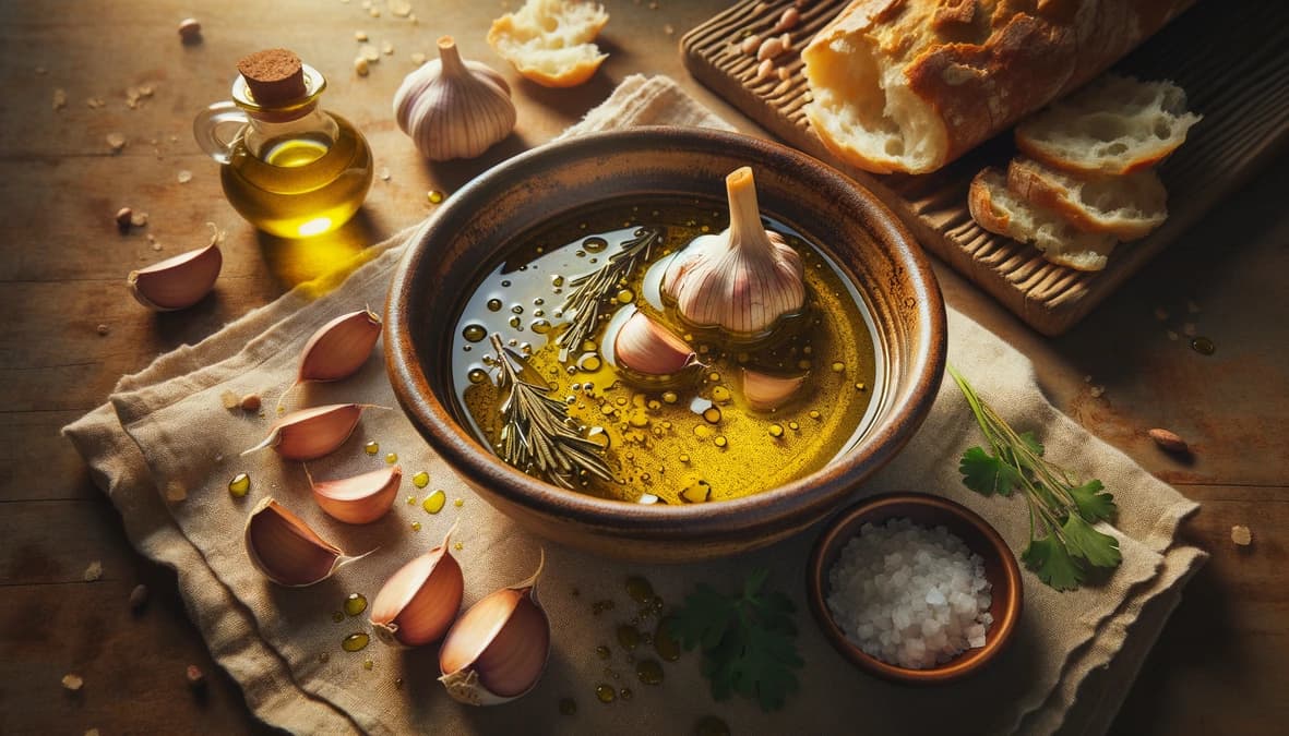 Fragrant Garlic & Olive Oil Bread Dip Recipe